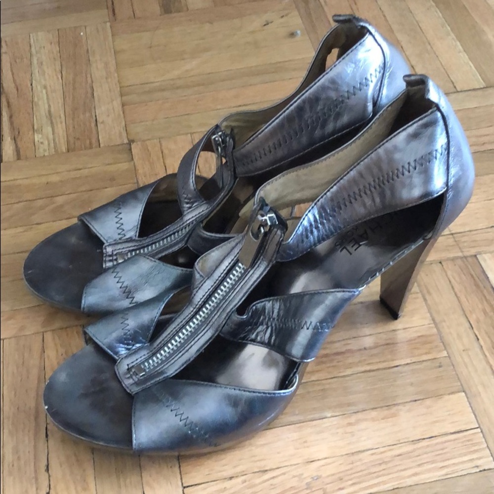 Michael Michael Kors Silver Leather Heels